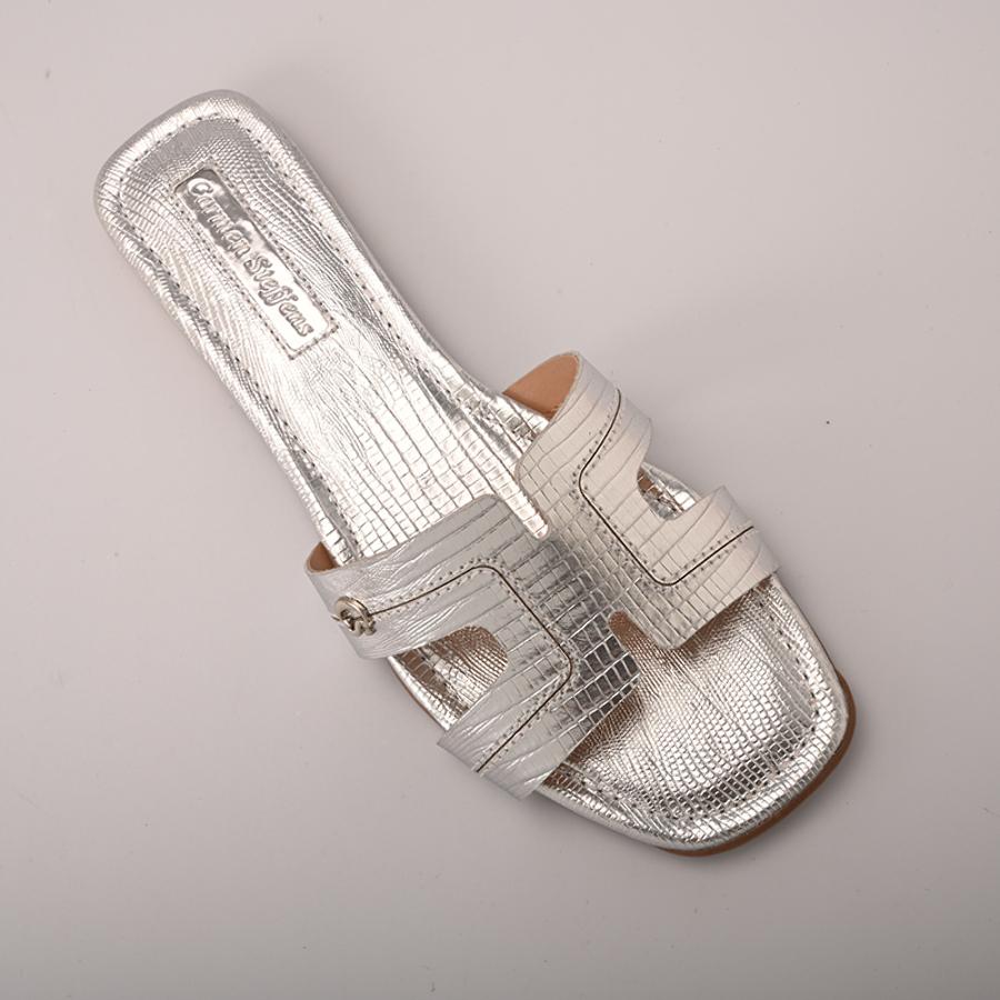 SANDALIA FLAT PLATEADA CS