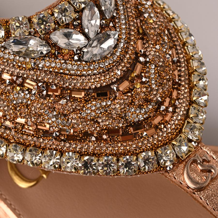 SANDALIA ROSE GOLD CON BRILLO