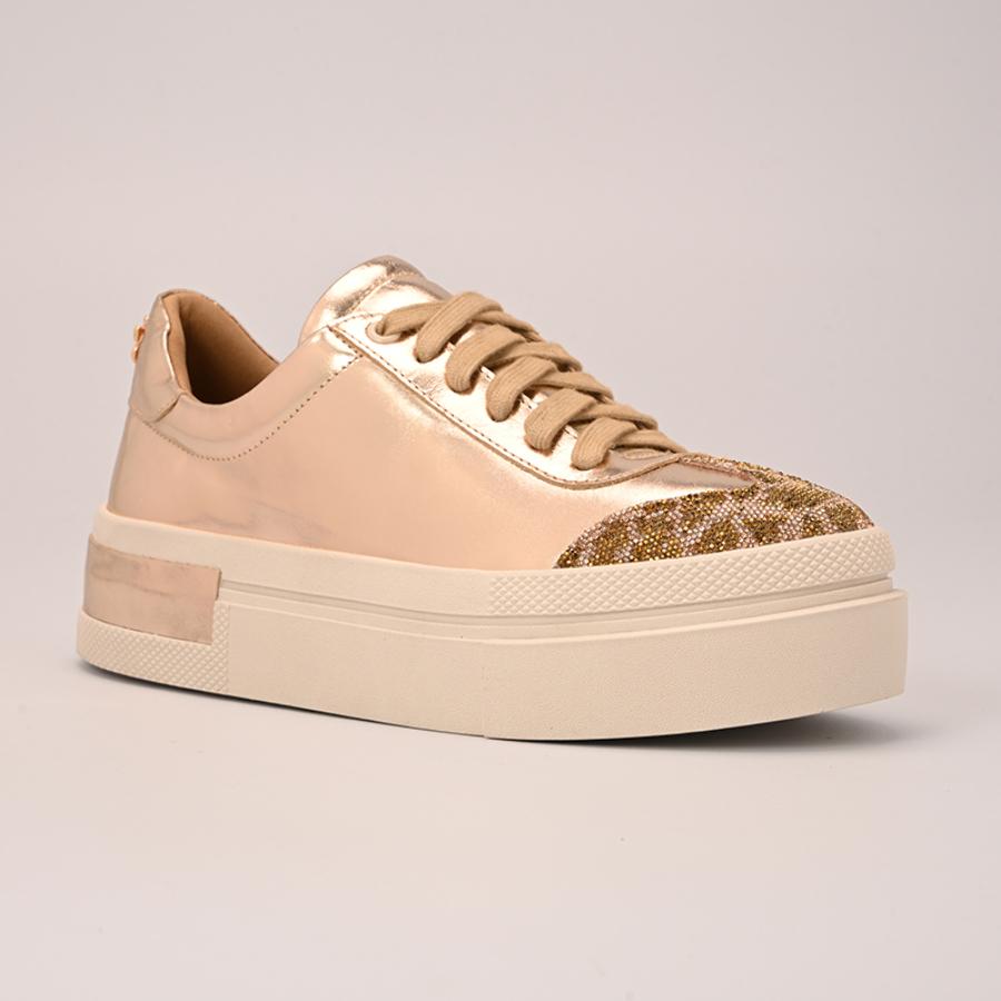ZAPATILLA DORADA CON BRILLO
