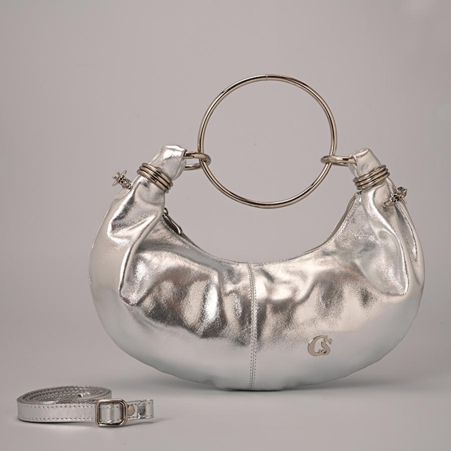 MOON BAG PLATEADA CON ACCESORIOS