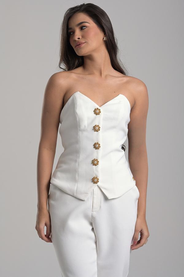 CORSET CON BOTONES FLOR