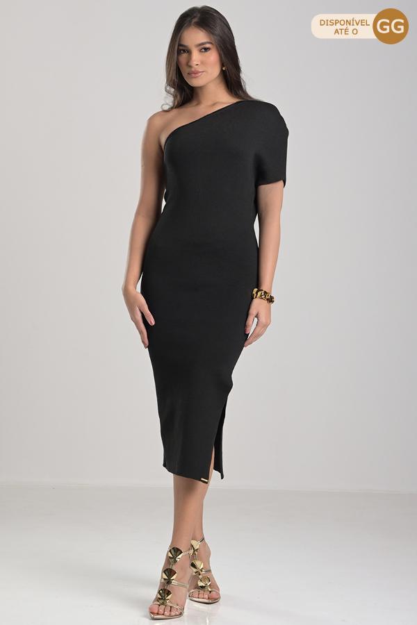 VESTIDO UN SOLO HOMBRO Y ABERTURA