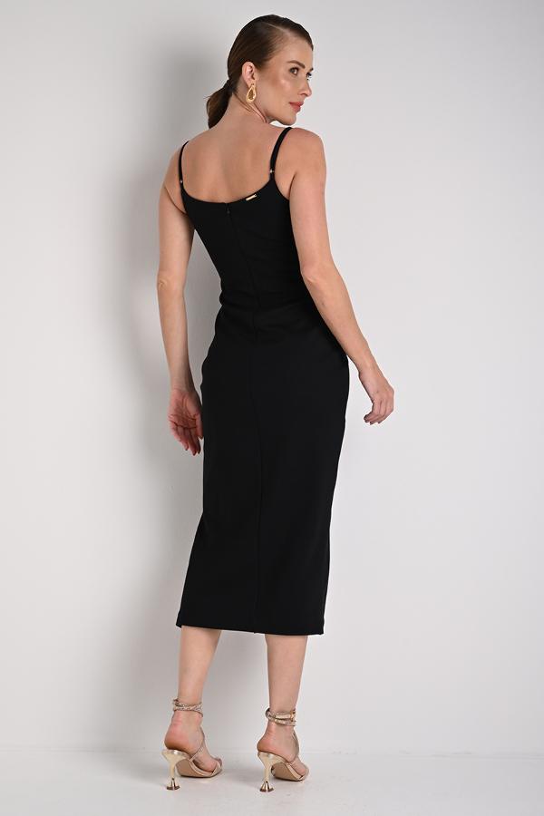 VESTIDO MIDI LUXO COM FENDA