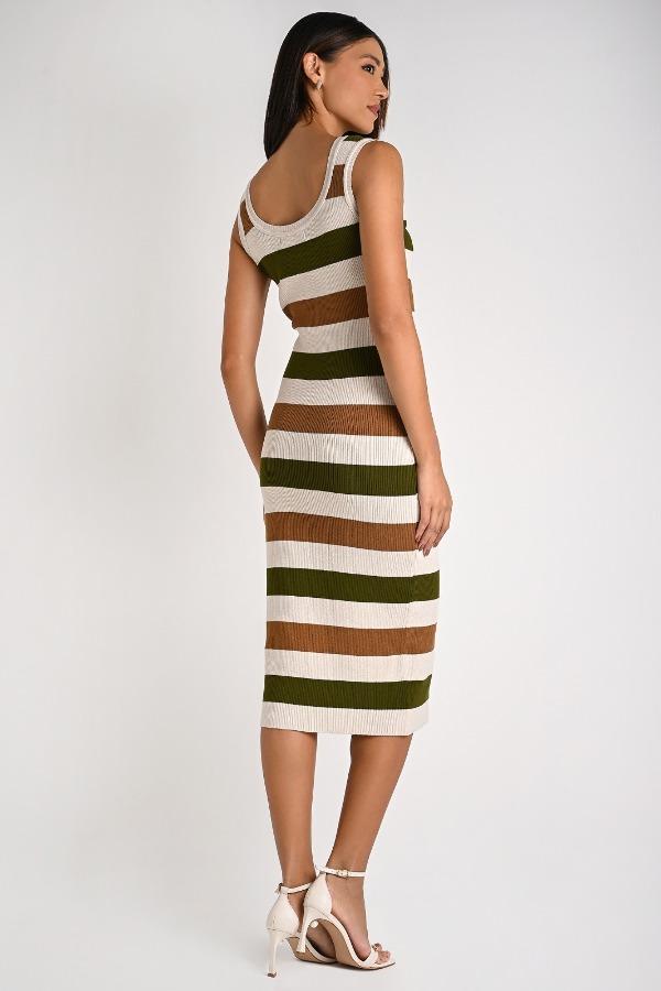 VESTIDO MIDI LISTRADO