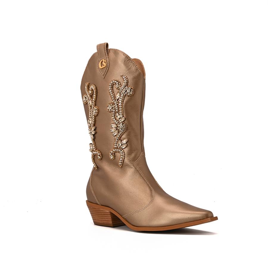 BOTA DORADO ROSE CON BRILLO