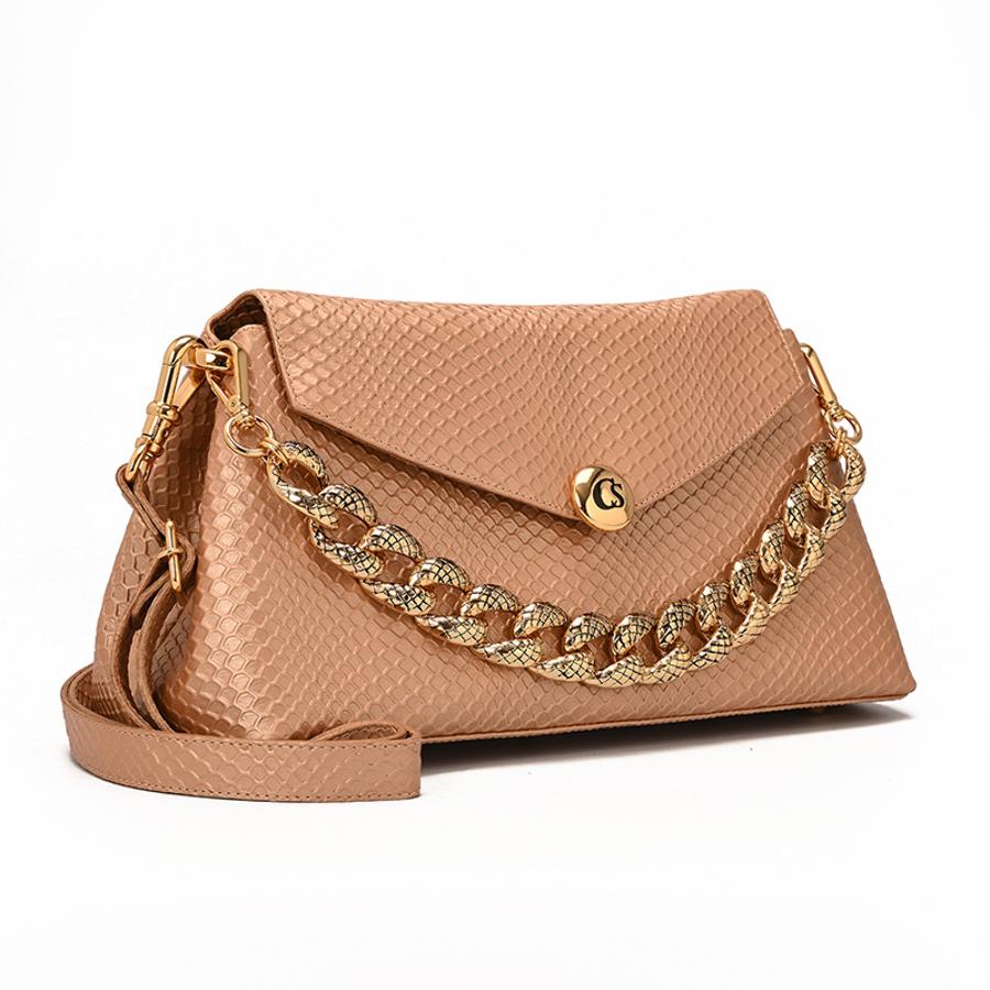 CARTERA DORADO ROSE TEXTURIZADA