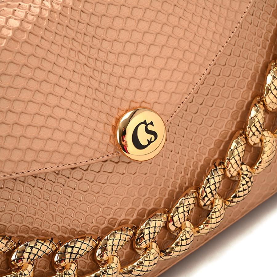 CARTERA DORADO ROSE TEXTURIZADA