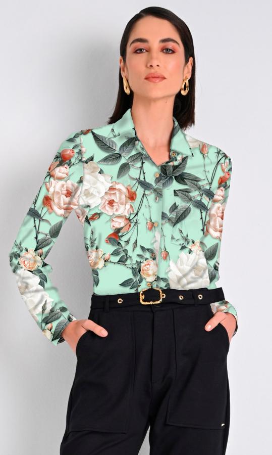 CAMISA CON ESTAMPADO FLOR