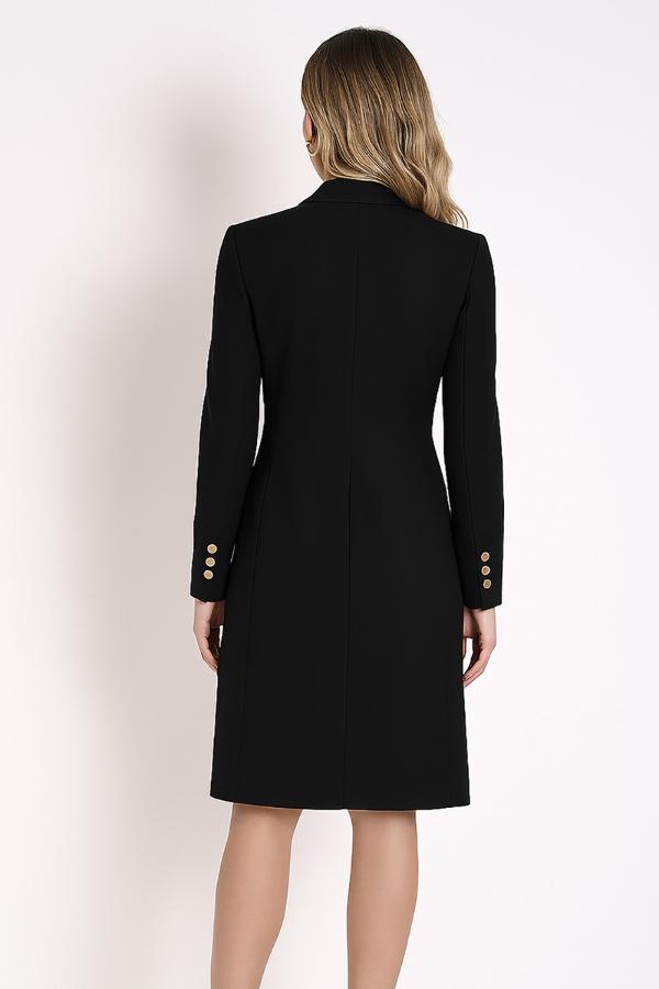 VESTIDO LARGO TIPO BLAZER CON CINTURON