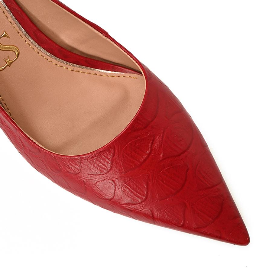 STILETTO EN PUNTA ROJO CON TEXTURA