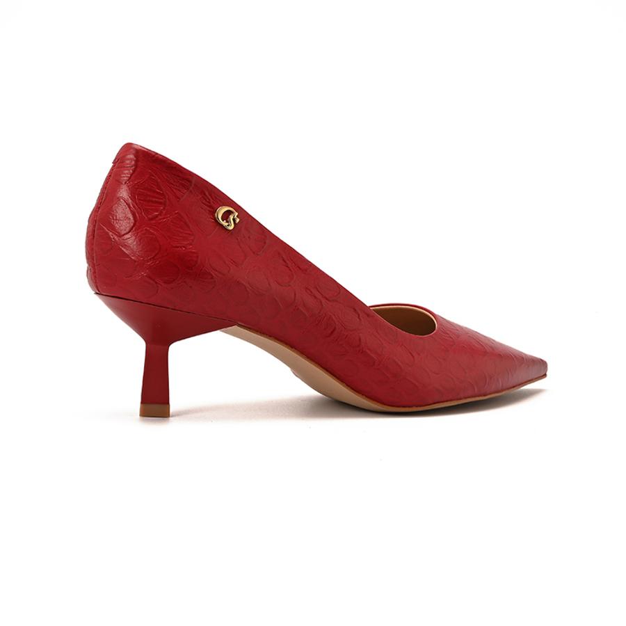 STILETTO EN PUNTA ROJO CON TEXTURA