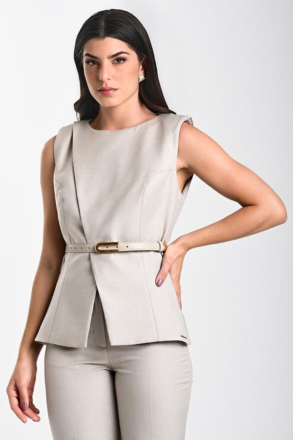 BLUSA CRUZADA CON CINTURON