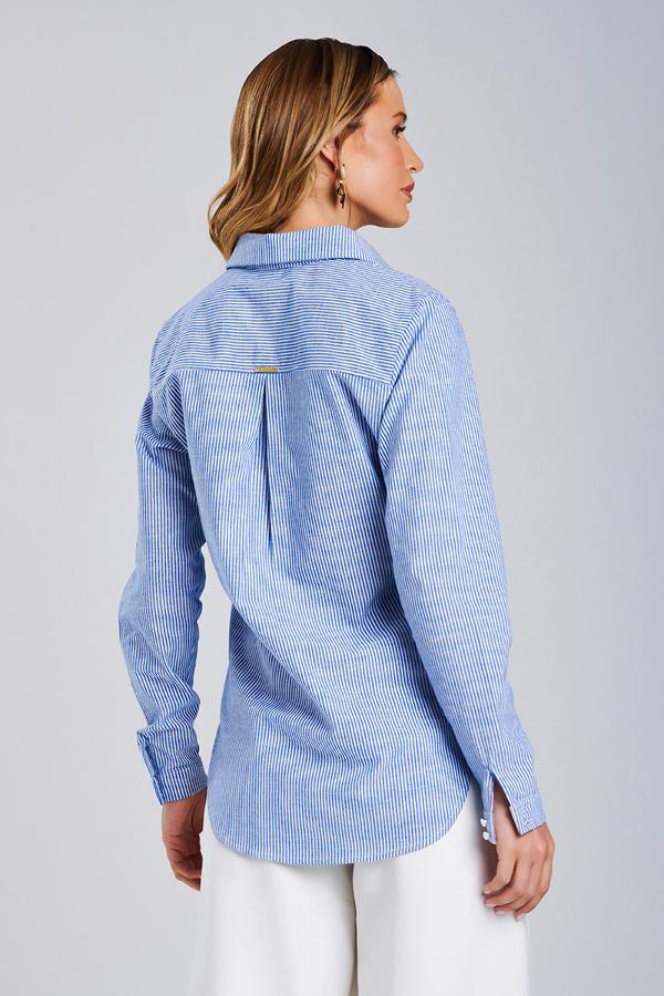 CAMISA DE RAYAS CON BORDADO