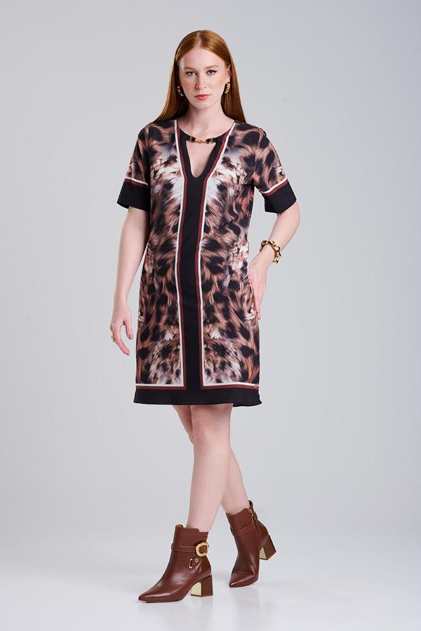 VESTIDO ANIMAL PRINT CUELLO V