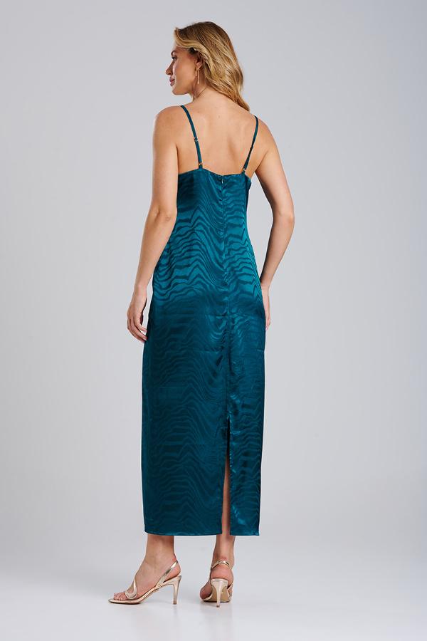 VESTIDO ESMERALDA SATINADO CON CAPA