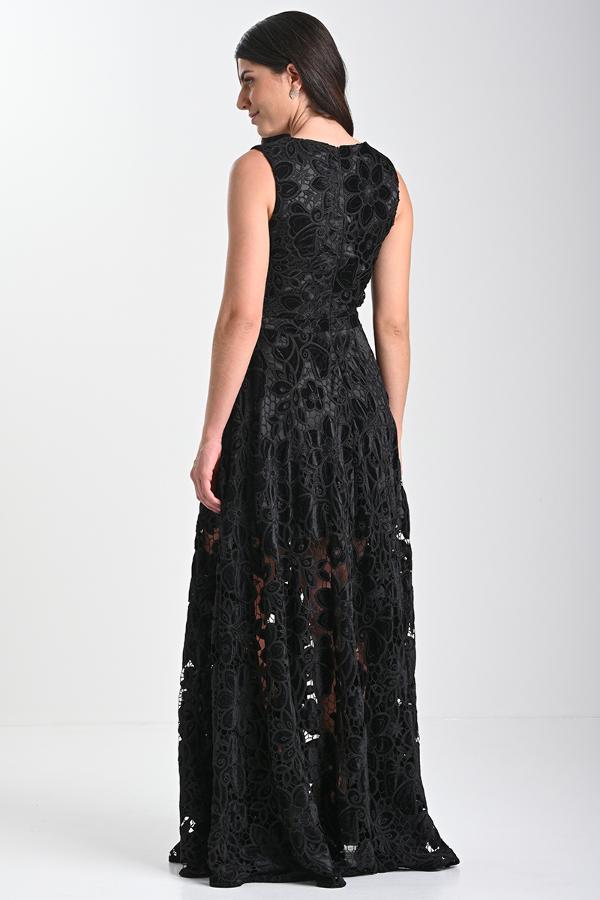 VESTIDO CON ENCAJE DE TERCIOPELO