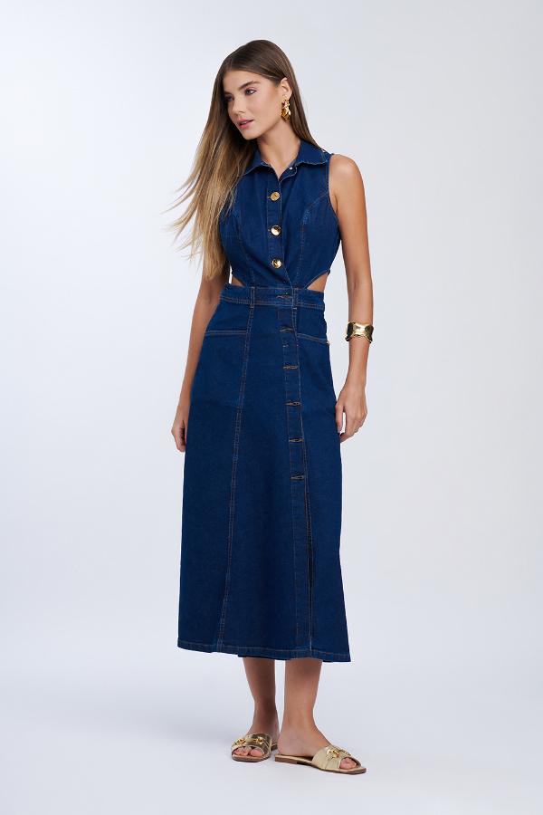 VESTIDO DE MEZCLILLA CON ABERTURA