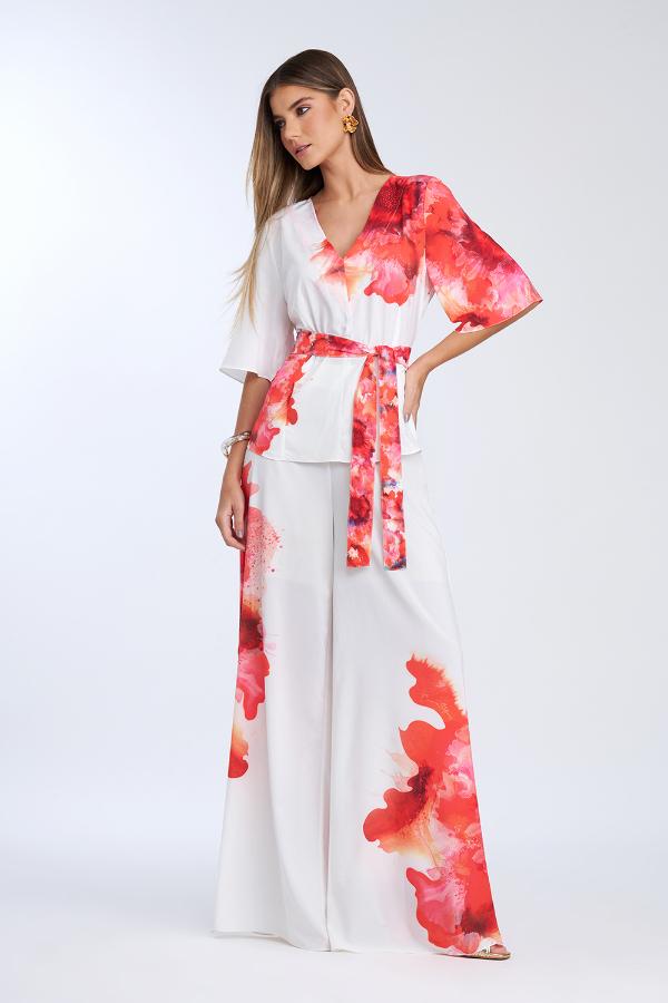 PALAZZO CON ESTAMPADO Y ABERTURA