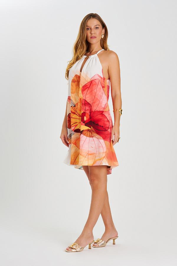 VESTIDO CORTO CON ESTAMPADO