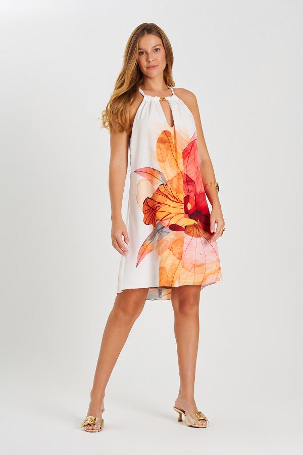 VESTIDO CORTO CON ESTAMPADO